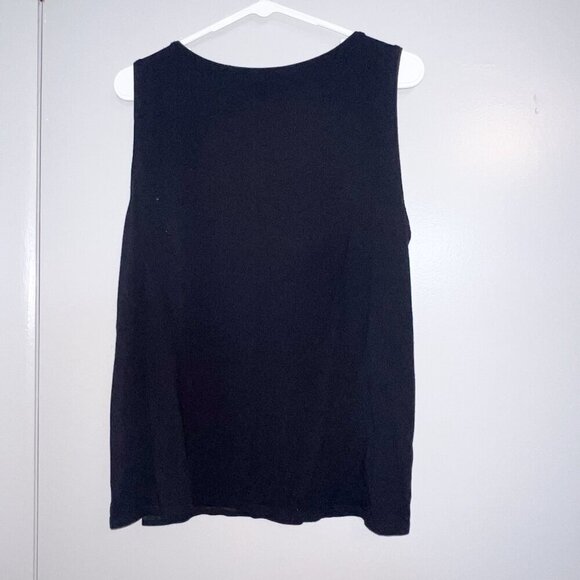 Eileen Fisher Rayon Sleeveless Tank Top Black Size XL - Picture 5 of 5